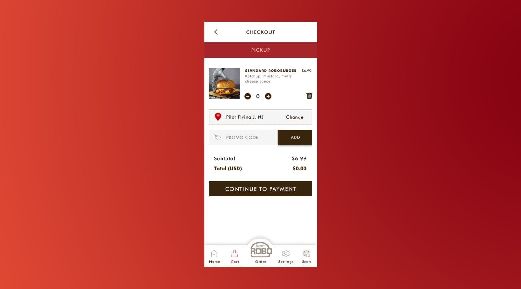 RoboBurger Order Status — real-time progress tracking